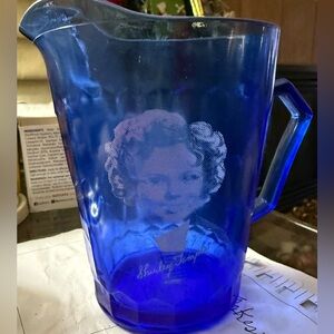 Original Shirley Temple pitcher with signature on it collectors item